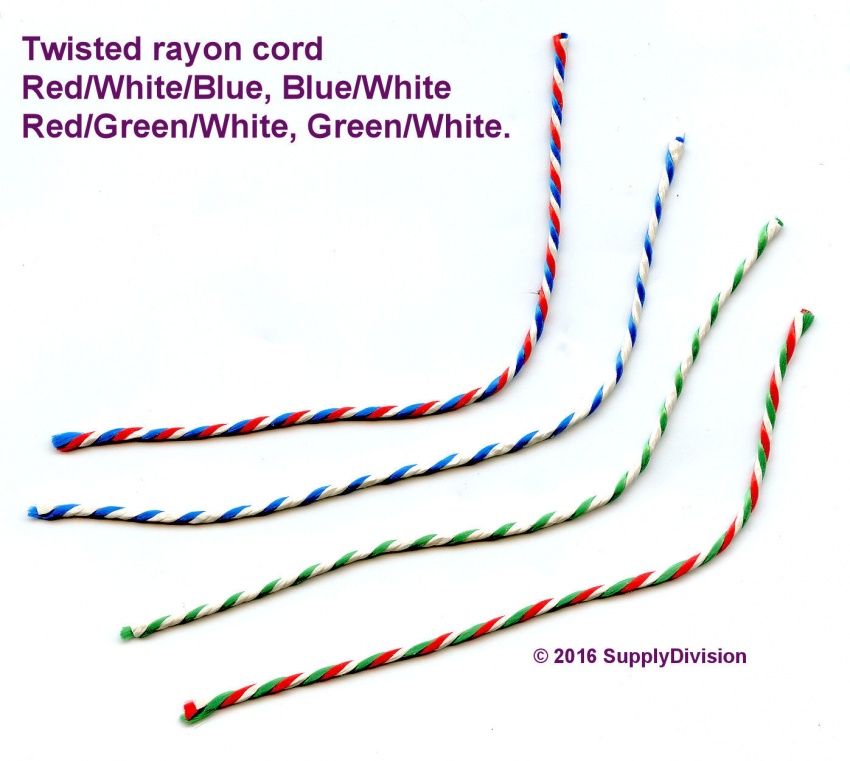 1.75mm Multi colour Twisted Rayon cord.